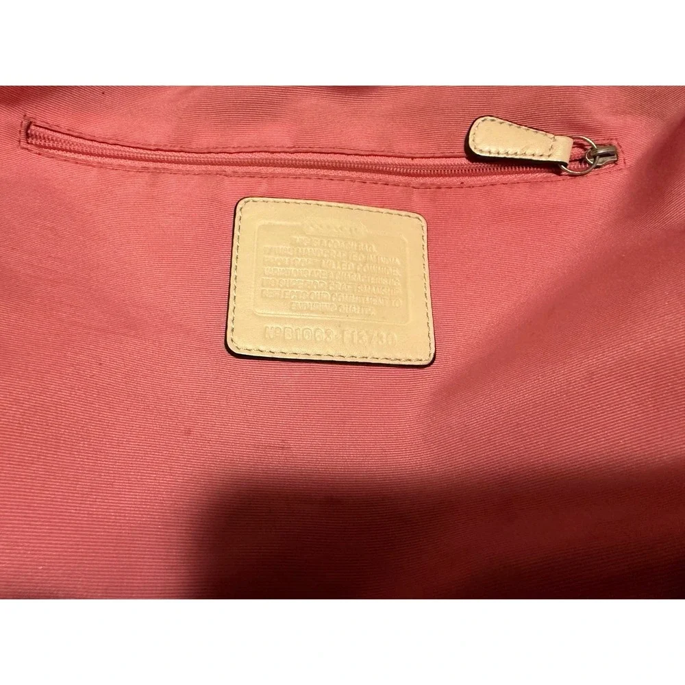 Coach Ergo Pleated Hobo Bag Beige Pebbled Leather Shoulder Bag F14330